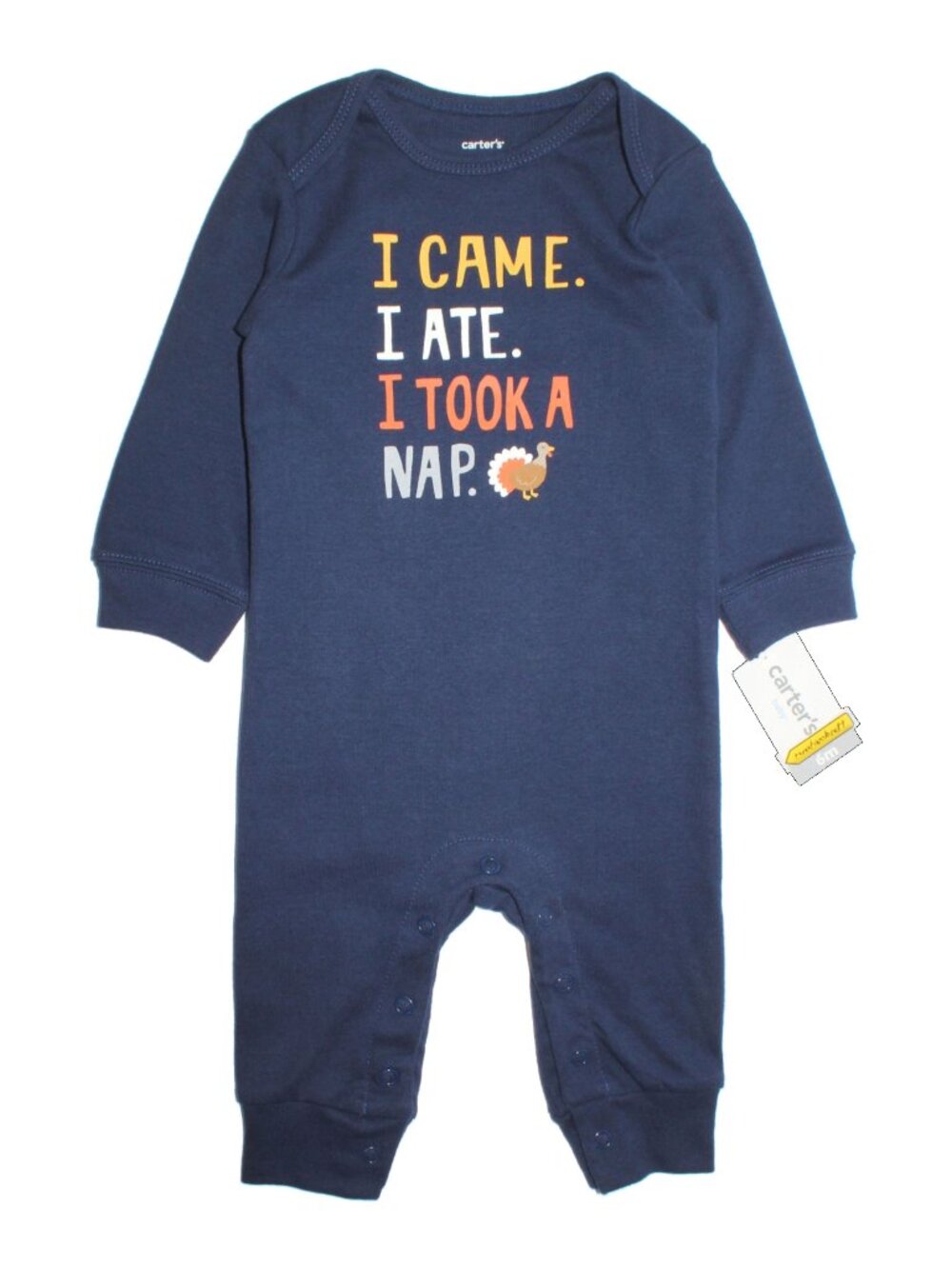 Carter's Baby's Graphic 100% Cotton Thanksgiving Long-Sleeve Jumpsuit 6 Months